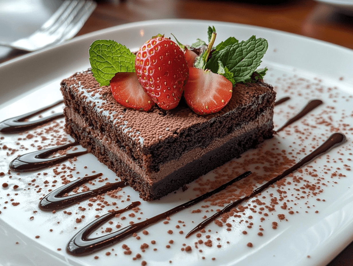 Small portions of brownies and cake served on plates