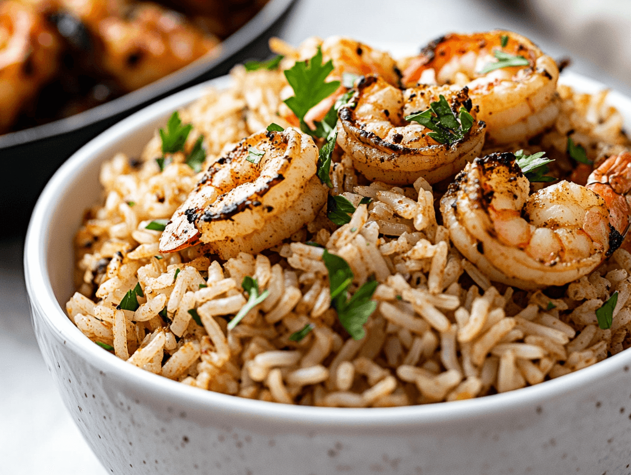 Dirty Rice and Cajun Shrimp – A Perfect Match.