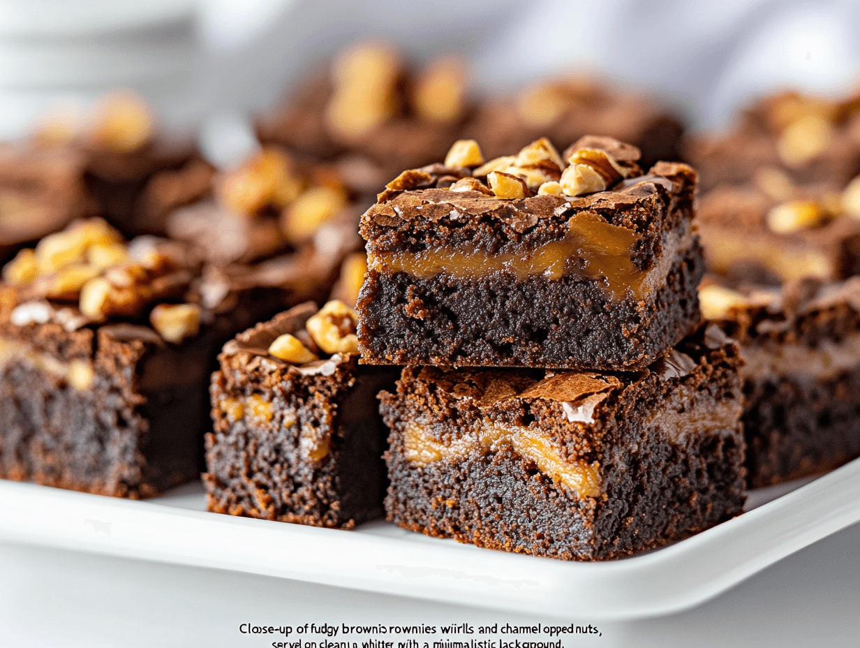 Brownie cake with caramel