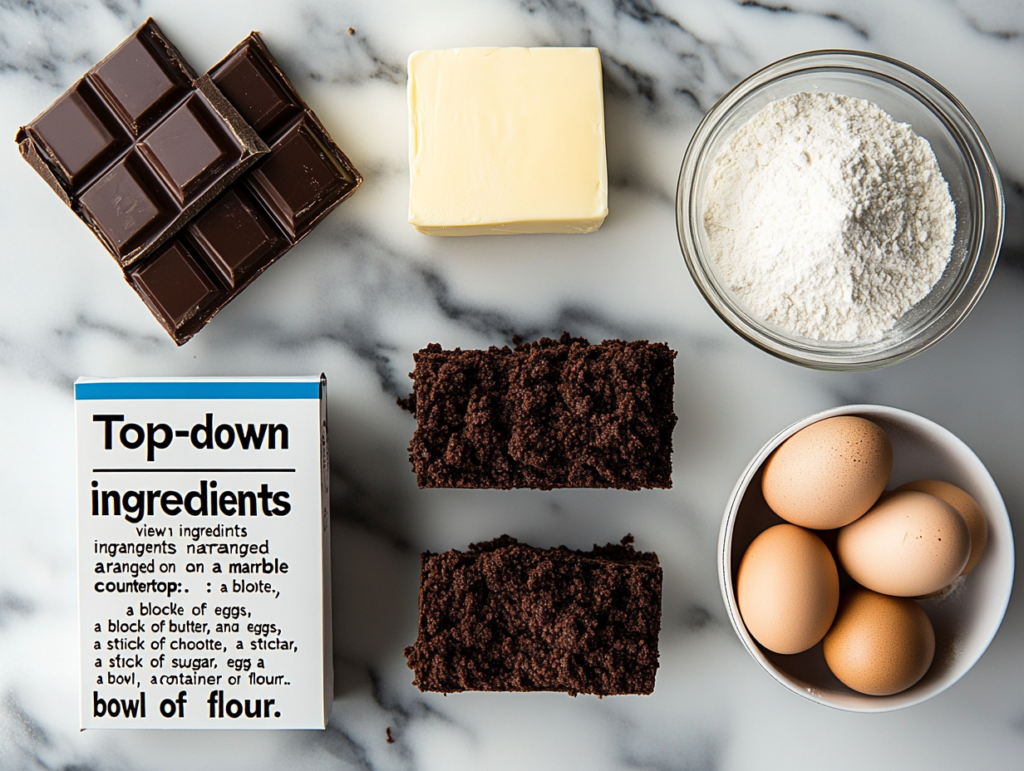 Ingredients for making brownies.