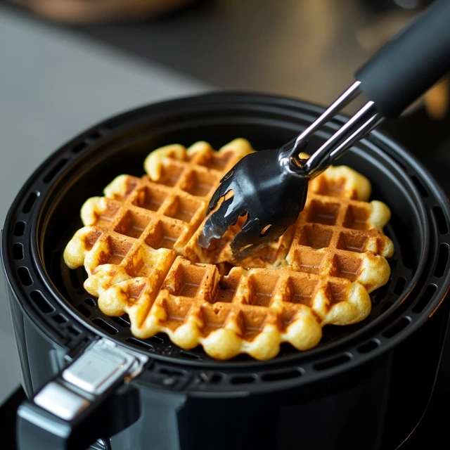 Cooking frozen waffle in an air fryer