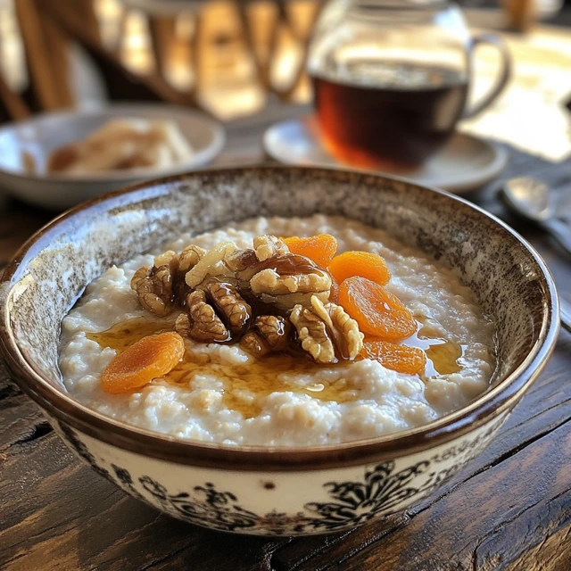 Turkish porridge served by a vendor in Istanbul